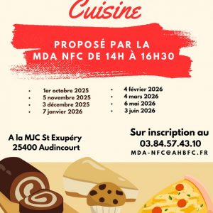 atelier cuisine ados audincourt