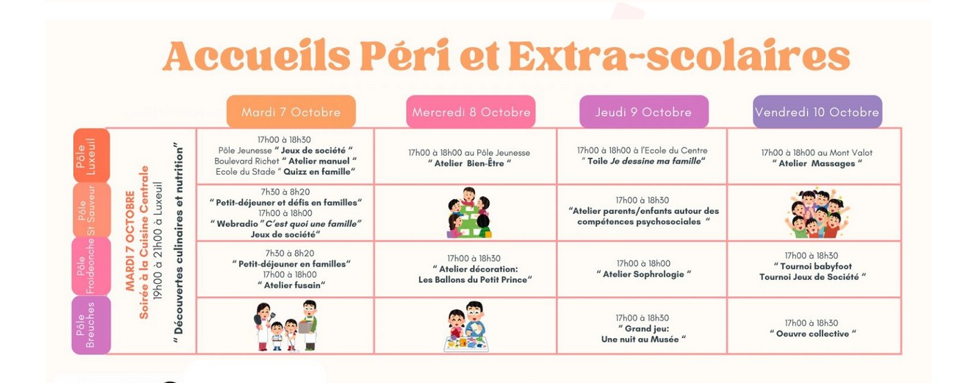 rendez vous des familles ateliers périscolaires
