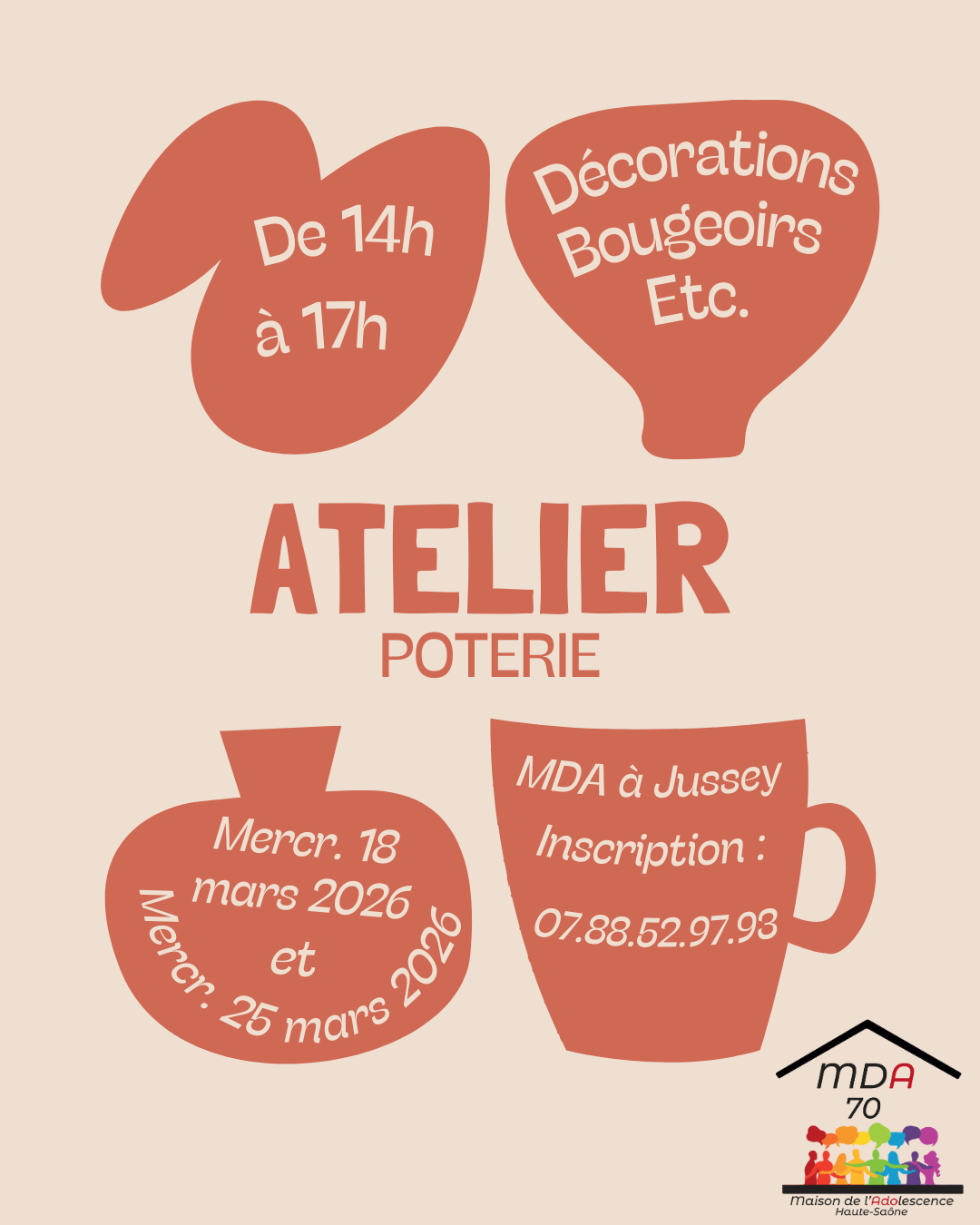 atelier poterie pour ados Jussey