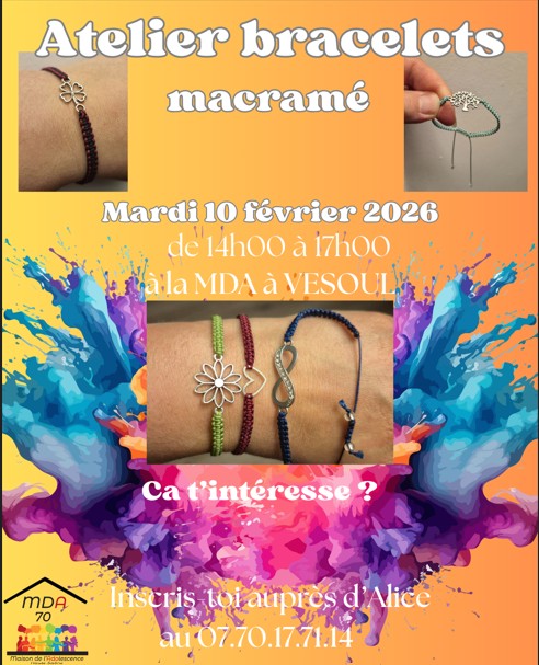 atelier bracelets ados