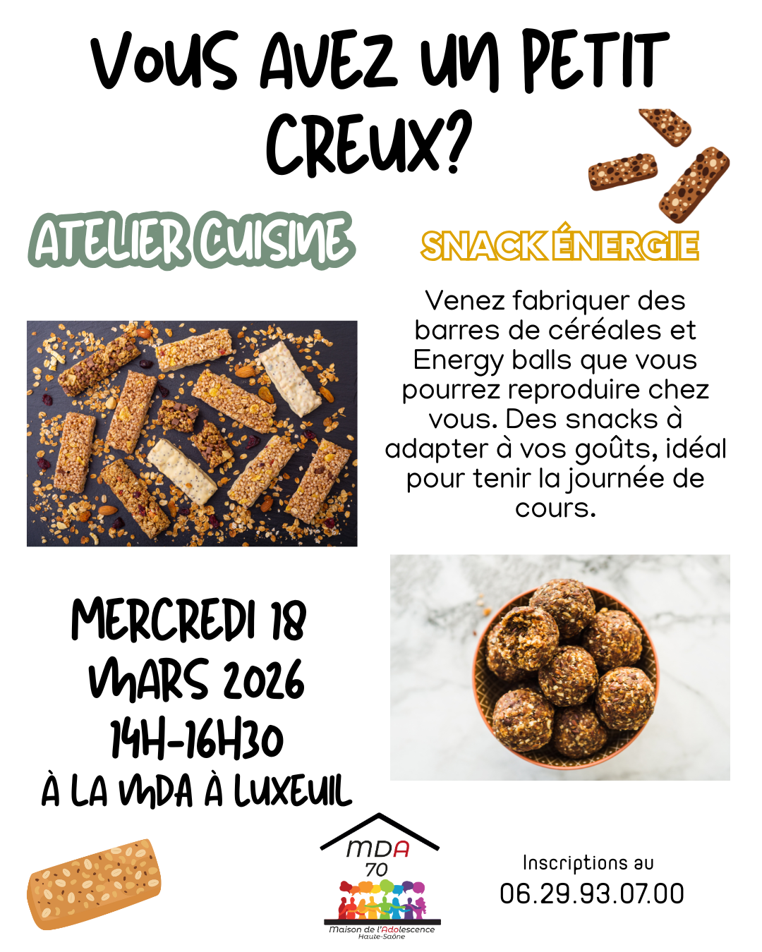 atelier cuisine ados snacks healthy