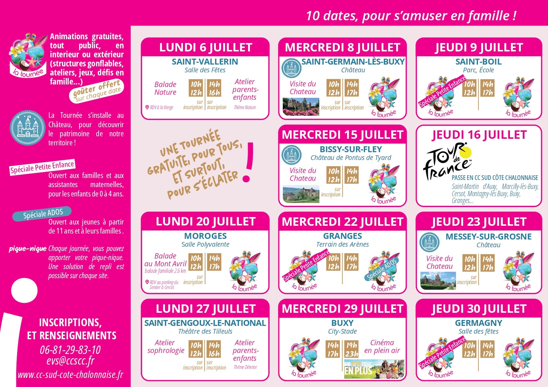 programme la tournée cote chalonnaise
