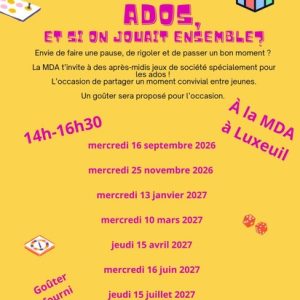 ateliers jeux de société ados Luxeuil