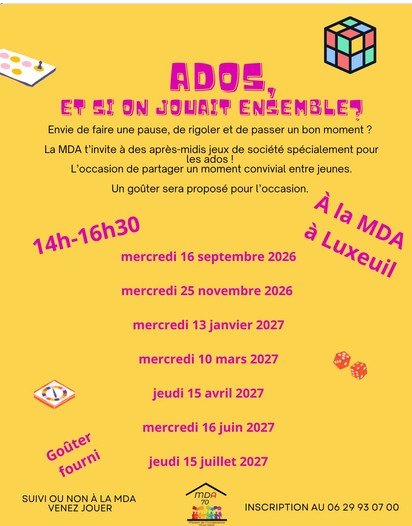 ateliers jeux de société ados Luxeuil